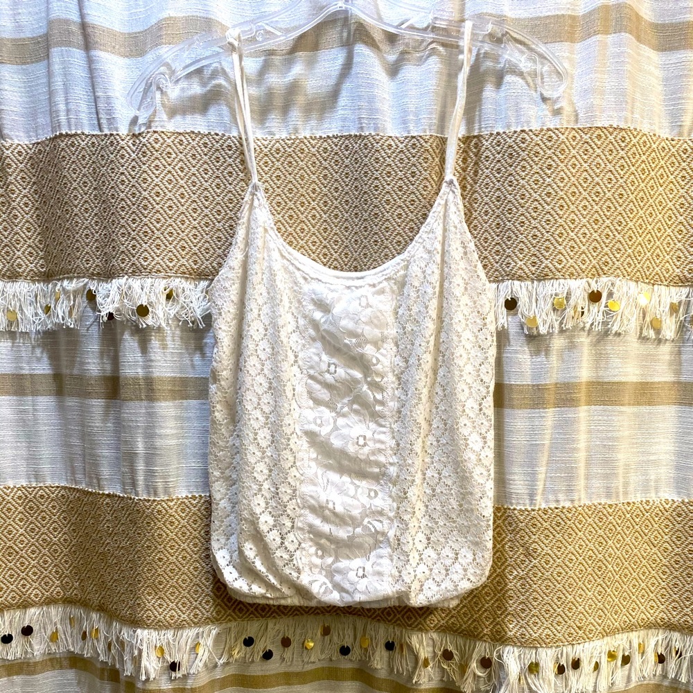 White Lacey Spaghetti Strap Top